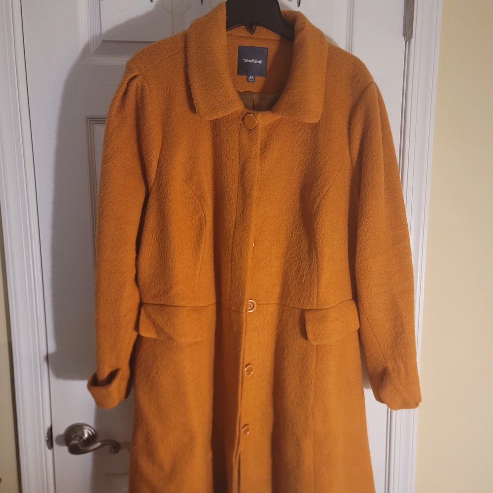 Modcloth Vibrant Orange Peacoat